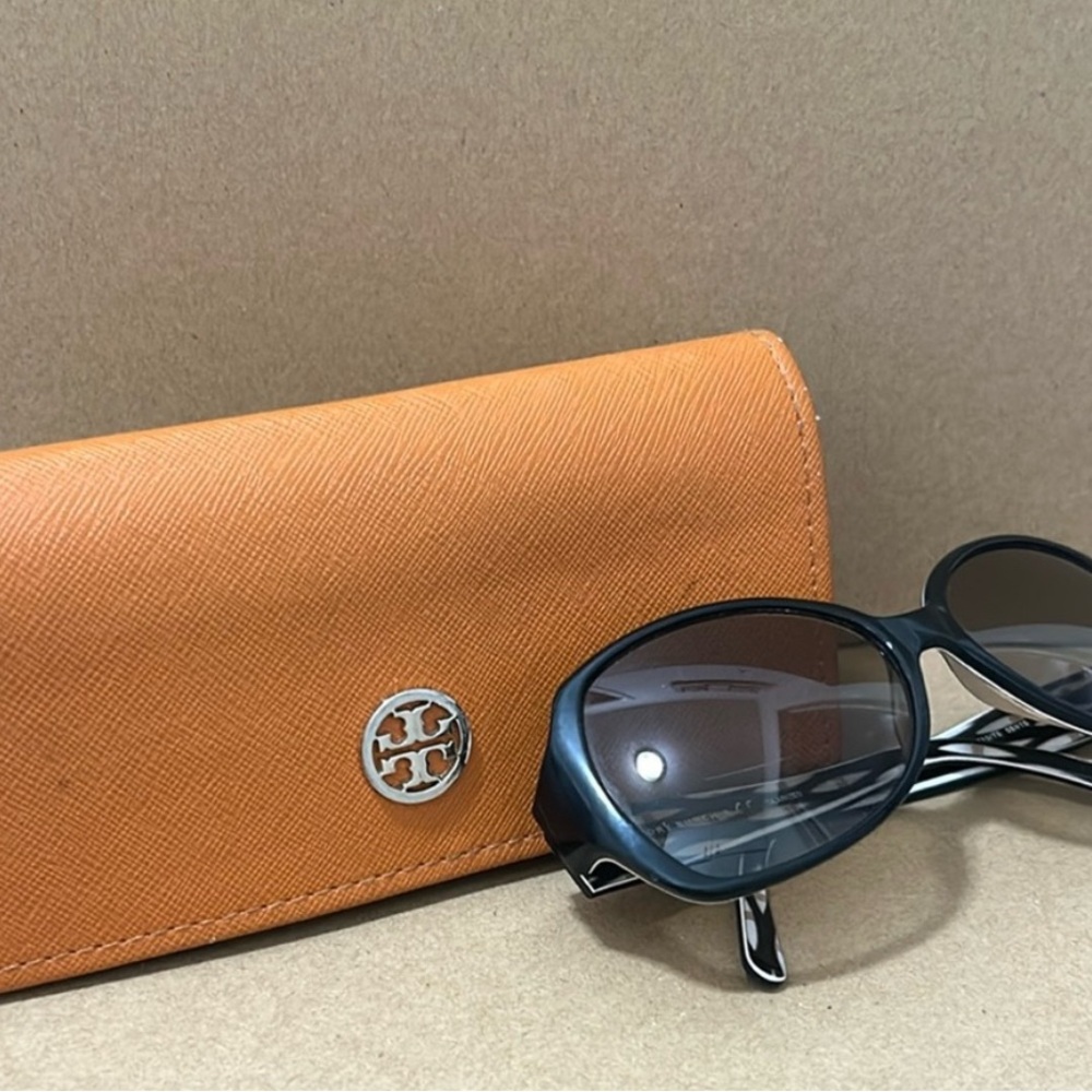 Tory Burch Black Sunglasses with Orange Case